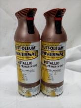 Qty 2 Rustoleum  Metallic Paint + Primer Aged Copper
