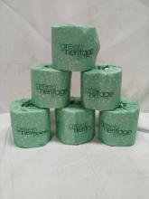 Lot of 6 Green Heritage Pro Resolute Tissue/Toilet Paper Rolls