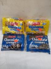 Qty 2 Chocolate Cremes Cookies/ Qty 2 Banana Creme Cookies 5oz
