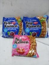 Qty 3 Top Ramen Qty 1 Shrimp flavor/ Qty 2 Soy Sauce flavor