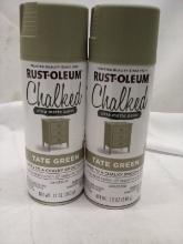Qty 2 Rustoleum Chalked Ultra Matte Paint- Color Tate Green