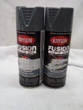 Qty 2 Krylon Paint + Primer Gloss Smoke Gray