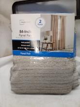 2 Panel 84” Pair Rod Pocket Brown Marl 37” x 84”