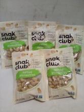 Lot of 5 Snak Club 2.25oz Salted Pistachio Resealable Snack Bags
