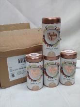 Lot of 4 PinkyUp! Loose Leaf Vanilla Chai Rooibos Tea w/ Spices Tins