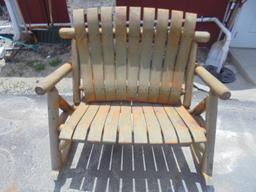 Log Loveseat Rocker