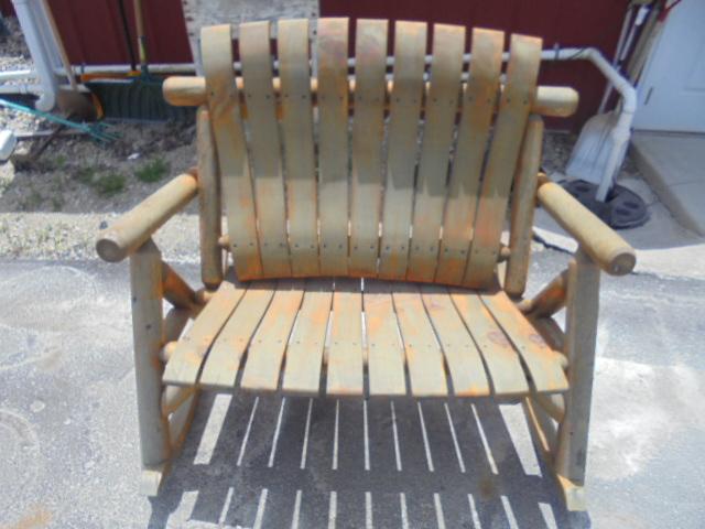 Log Loveseat Rocker