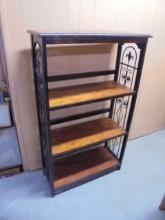 4 High Wood & Metal Bookcase/Shelf