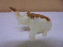 Carved Onyx Elephant Figurine