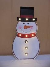 Lighted Metal Snowman Décor