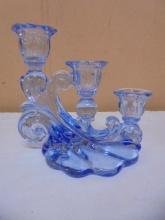 Cambridge Glass Caprice Triple Candle Holder