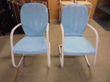 Vintage Steel Outdoor Rocker & Matching Chair