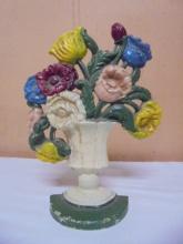 Vintage Cast Iron Floral Door Stop
