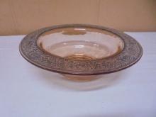 Beautiful Pink Depression Rolled Edge Console Bowl