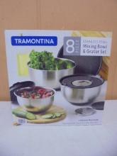 Tramontina 8pc Stainless Steel Mixing Bowl & Grater Set