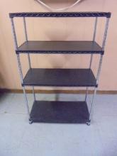 Chrome Leg Resin Shelf 4 High Adjustable Shelf Storage Shelf