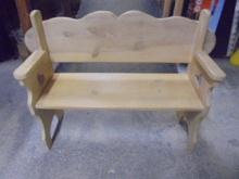Solid Wood Child's Bench