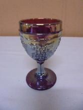 Vintage Indiana Glass Harvest Graoe Carnival Wine Goblet