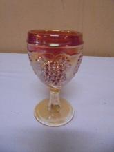 Vintage Northwood Marigold Carnival Glass Wine Goblet