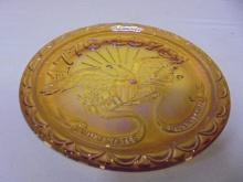 Vintage Indiana Glass Amber Iridescent Bicentennial Carnival Plate
