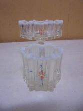 Vintage Fenton French Opalescent Pedistal Dish & Votive Holder