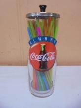 Glass Coca-Cola Straw Holder