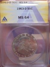 1963 D Mint Silver Franklin Half Dollar