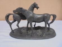 Beautiful Bronze Double Horse Statue