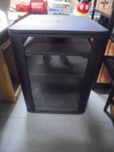 Glass Front Swivel Top Stand w/ 2 Shelves