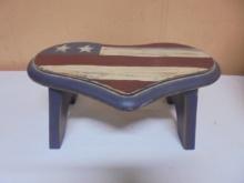 Small Painted Solid Wood Stool