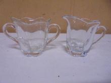 Vintage Fostoria Crystal Creamer & Sugar