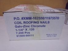 7,200 Count Box of 1 1/4in Coil Roofing Nails