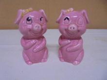 Vintage Set of Pig Salt & Pepper Shakers