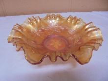 Vintage Fenton Autumn Acorn Marigold Carnival Bowl