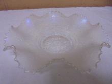 Vintage Northwood Hearts & Flowers Frosty White Carnival Glass Bowl