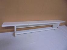 4ft Solid Wood Painted Wall Shelf w/ Quilt Rod