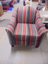 Striped Upholstered Oversized Chair