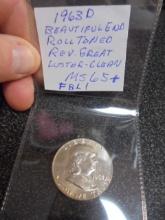 1963 D Mint Silver Franklin Half Dollar