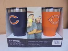 2pc Set of 30oz Stainless Steel Chicago Bears Tumblers
