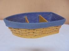 2002 Longaberger Row Your Boat Basket w/ Liner-Protector-Dividers