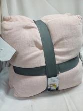 Pair of 18”x18” Mainstays Light Pink Chenille Throw Pillows