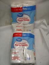 Qty 2 Everyday Strong Paper Towels Split Sheet 2 Double Rolls
