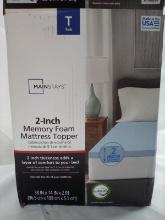 Mainstays Twin Memory Foam 2” Mattress Topper