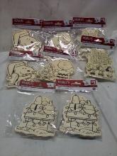 Qty 8 Peanuts Color Your Own Wood Decoration