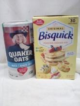 Quaker Oats quick 1 Minute Oats/ Original Bisquick Pancake & Baking Mix