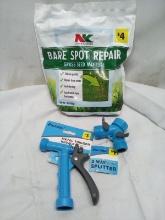 Bare Spot Repair Grass Seed Mix/ Metal Trigger Nozzle/ 2 Way Splitter