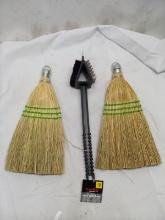 Qty 2 Hand Brooms/ Grill Brush