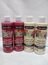 Qty 4 Crafter’s Acrylic Paint 236ml- Qty 2 Christmas Red Qty 2 Antique White