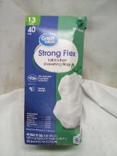 Great Value Strong Flex tall Kitchen drawstring Bags 13 Gallon 40 ct
