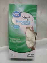 100Cnt Box of Great Value Latex Free Vinyl Disposable Gloves